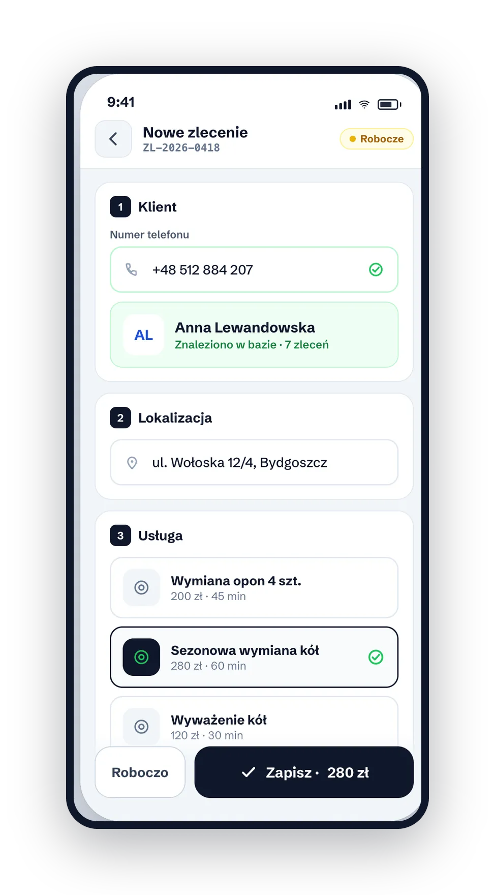Zlecenie z telefonu